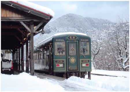 【作品名】若桜駅雪景色 撮影者：加藤 誠司 様 【夢街道ルネサンス認定地区名】若桜清流通り（鳥取県八頭郡若桜町）