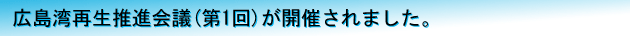 広島湾再生推進会議（第1回）が開催されました。