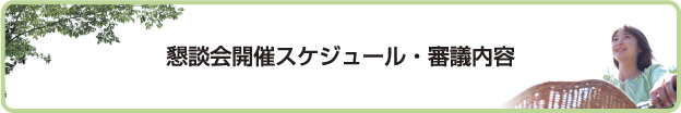 懇談会開催スケジュール・審議内容