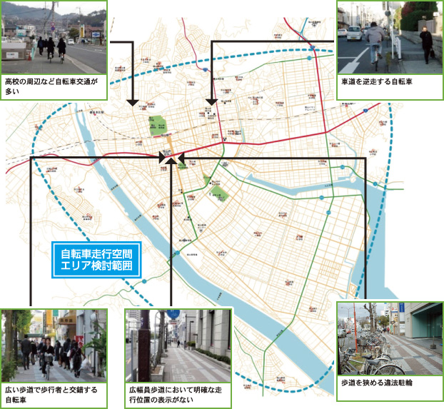 自転車走行空間エリア検討範囲