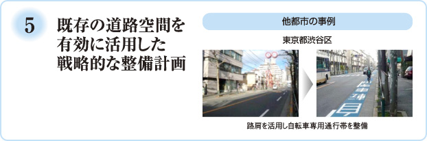 既存の道路空間を有効に活用した戦略的な整備計画