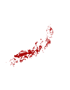 全国のアカマツ林の分布