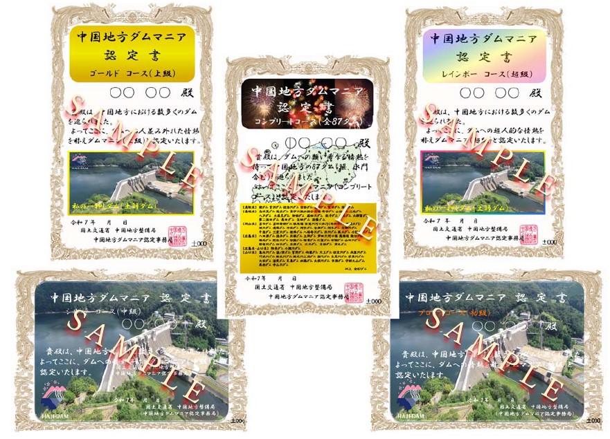 ダムマニア認定書