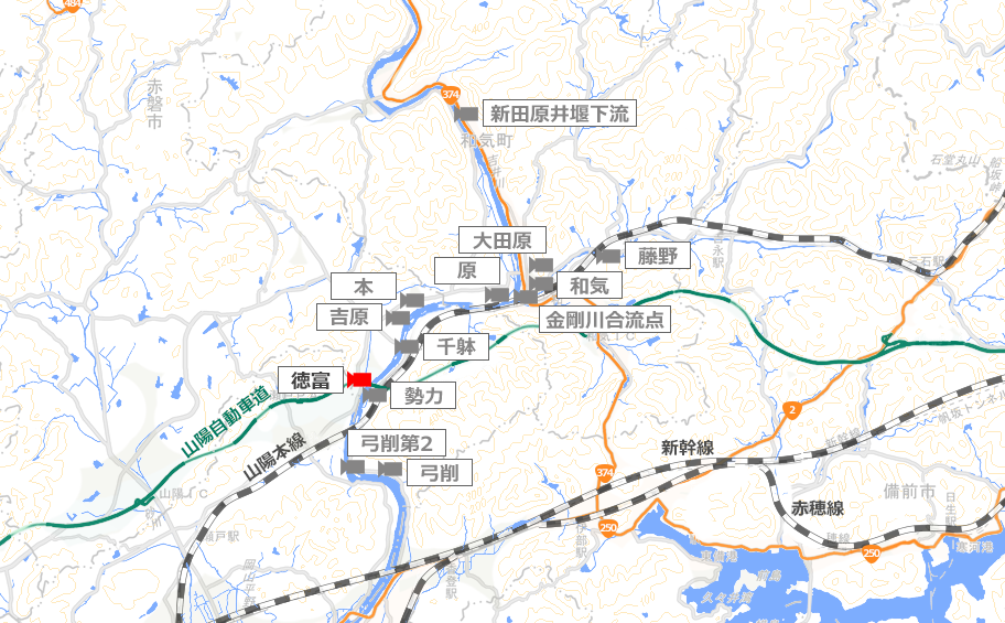 小野田川の地図