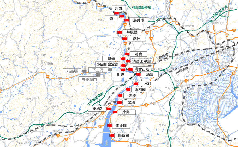 高梁川の地図