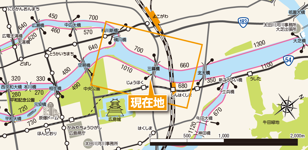 三篠橋地図