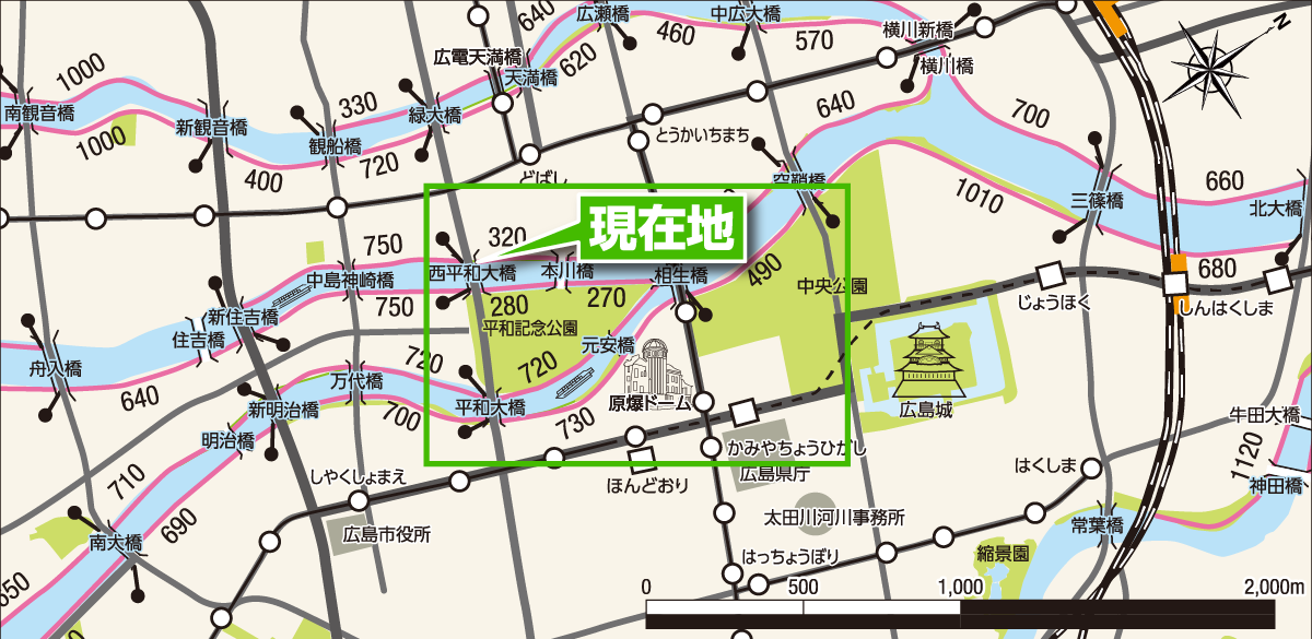 西平和大橋地図