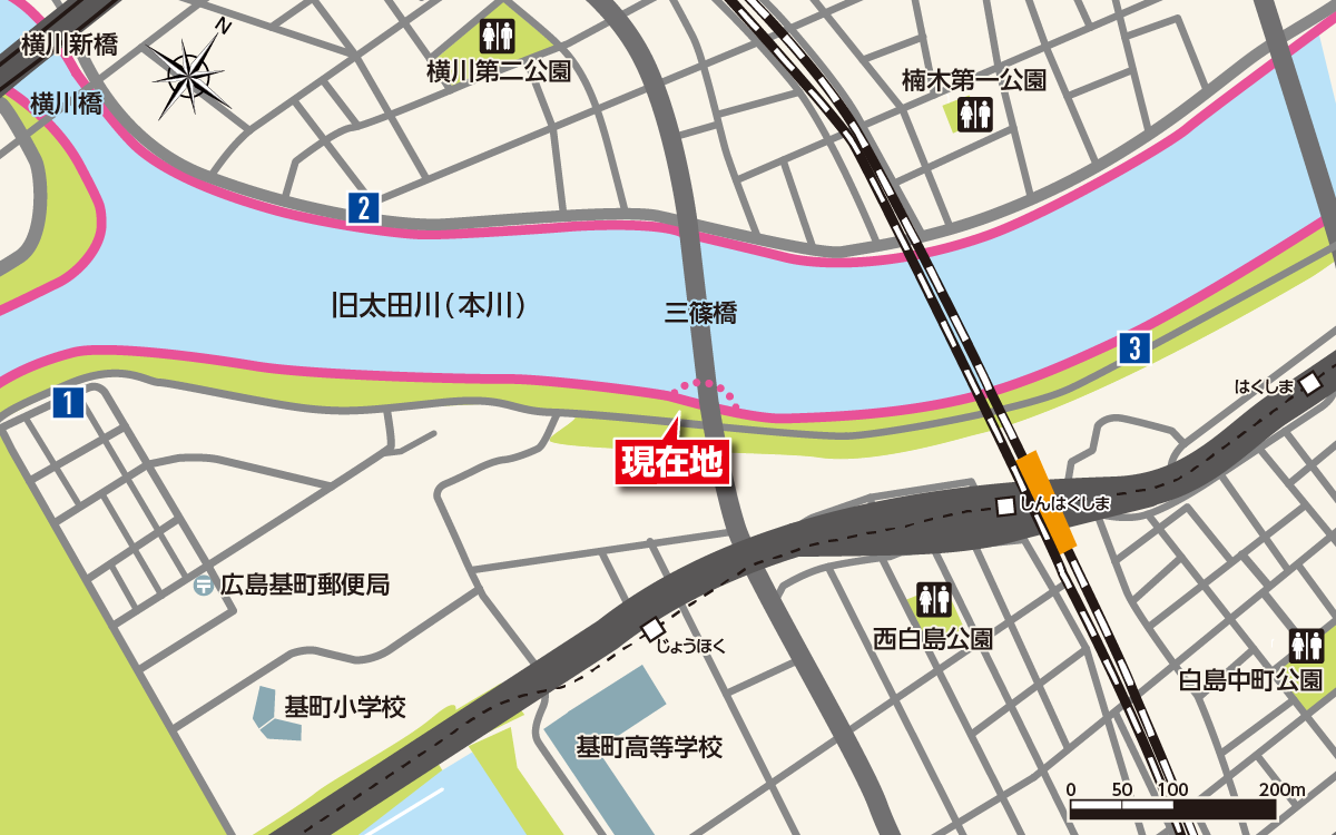 三篠橋地図