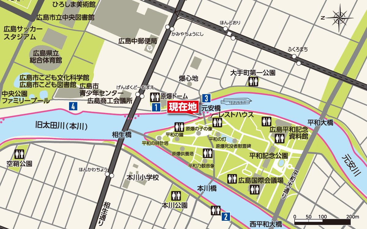 元安橋地図