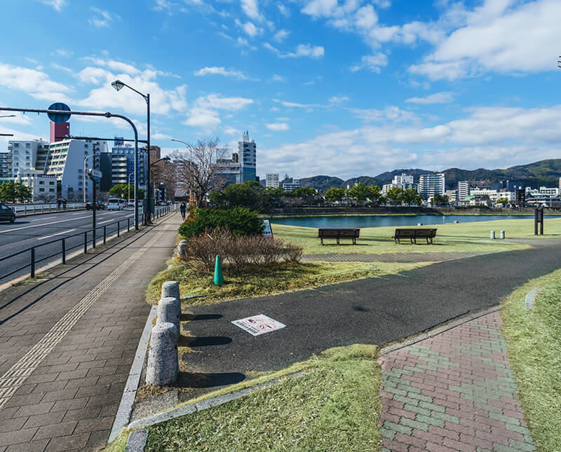 The east end of Sorazaya-bashi Bridge area