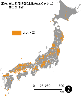 日本のアカマツ林の分布