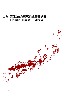 アカマツ林の分布