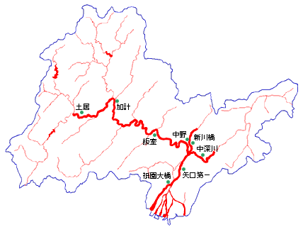 太田川　水位または流量の予報に関する基準地点