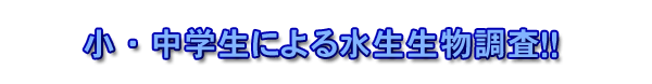 小・中学生による水生生物調査!!