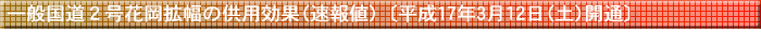 一般国道2号花岡拡幅の供用効果(速報値)〔平成17年3月12日(土)開通〕