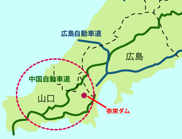 弥栄ダム広域地図