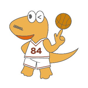 バスケットボールをするヤッシーくん
