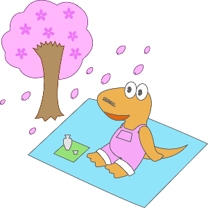 花見をするヤッシーくん