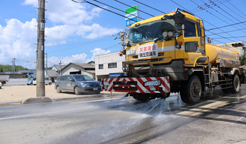 散水作業（粉塵対策）岡山県倉敷市真備町