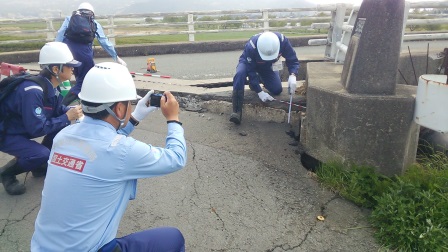 市道鍋釣線《新花原橋》被災状況調査（阿蘇市）