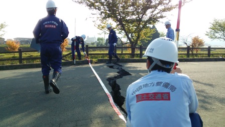 市道内牧中央線　被災状況調査（阿蘇市）