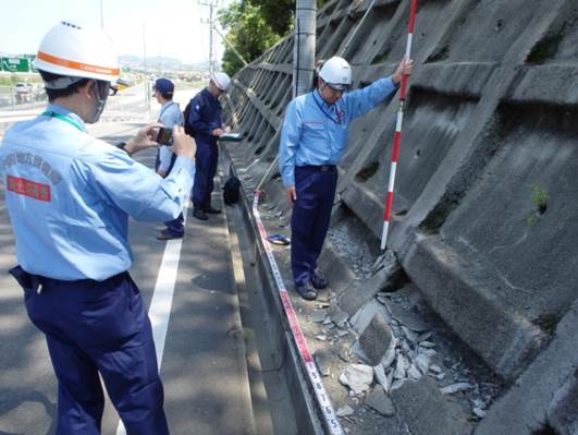 法枠の被災状況調査（嘉島町）