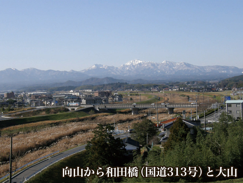 向山から和田橋（国道313号）と大山