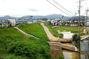 平成26年8月広島豪雨災害 安佐南区八木地内に排水ポンプ車を派遣