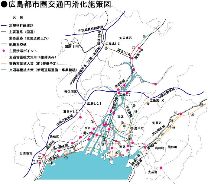 広島都市圏交通円滑化施策図