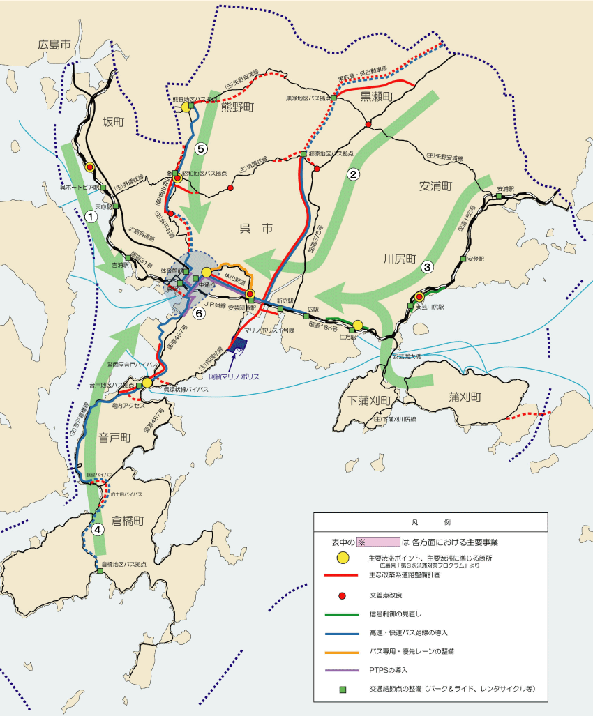 呉都市圏交通円滑化総合計画総括図