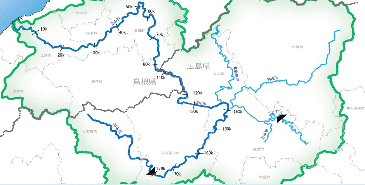 島根県周辺の地図
