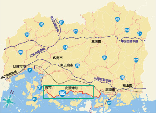 広島県一般国道185号沿線地図