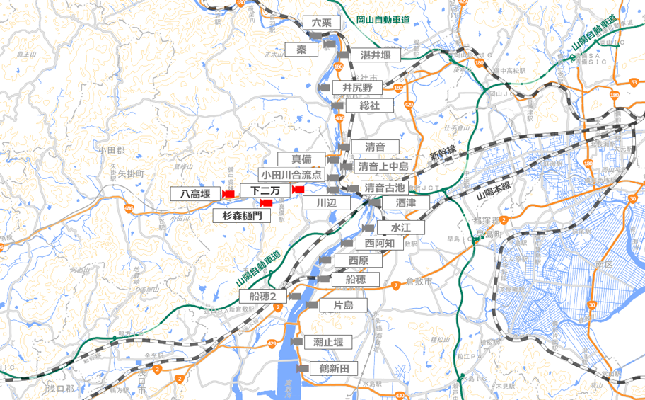 小田川の地図