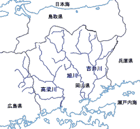 岡山の主な川の図