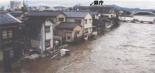 台風10号の影響を受けた岡山市東中島地