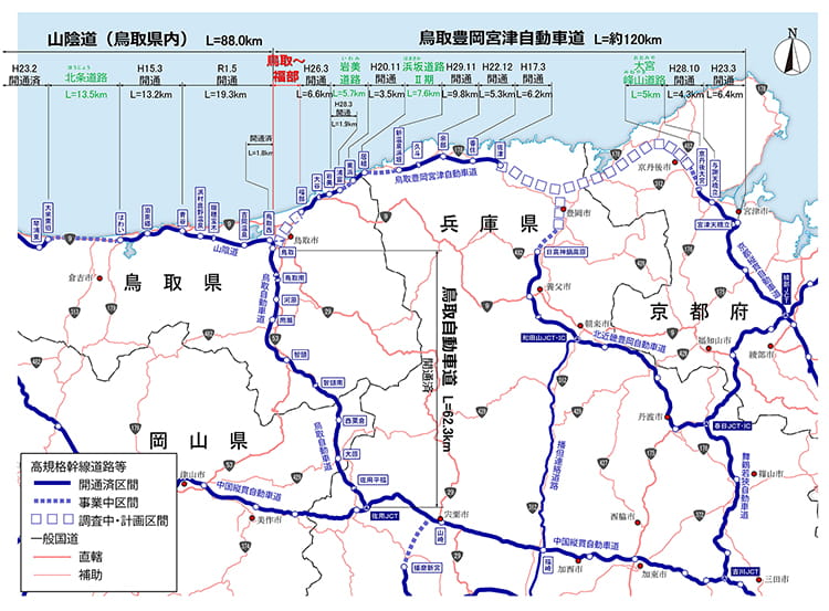 鳥取豊岡宮津自動車道 計画図